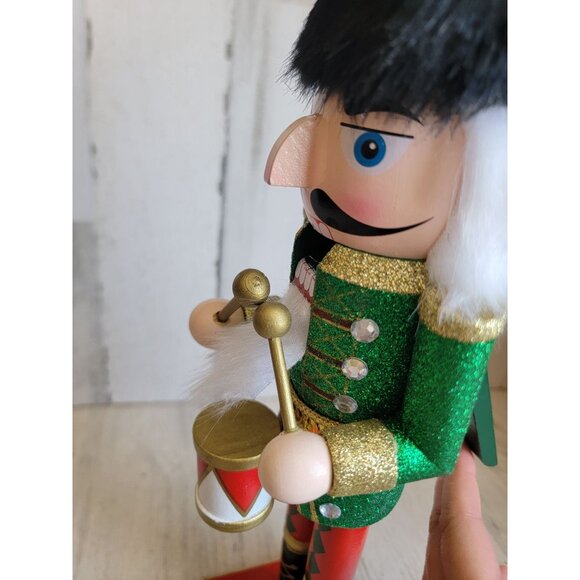 Unique 15"‎ nutcracker drummer glitter wooden home decor Xmas - Picture 6 of 8